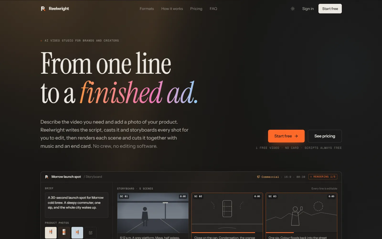 Reelwright, an AI video studio web app